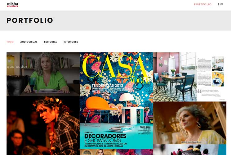 Designer gráfica, arquitetra de interiores, atriz