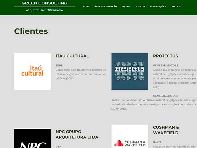 Trecho da página do escritório